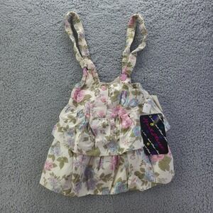 Hart Street Girls Floral Tiered Sun Dress Cream Pink Blue Size 6 NWT
